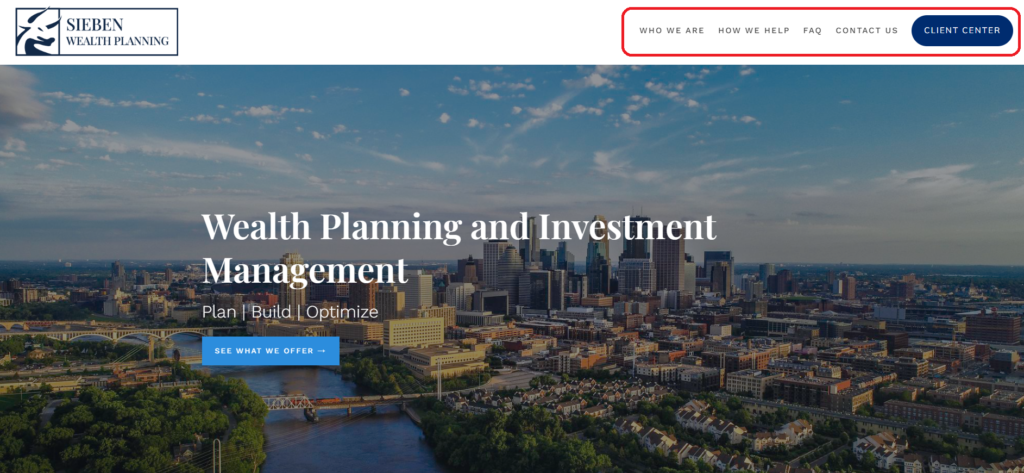 sieben wealth planning homepage