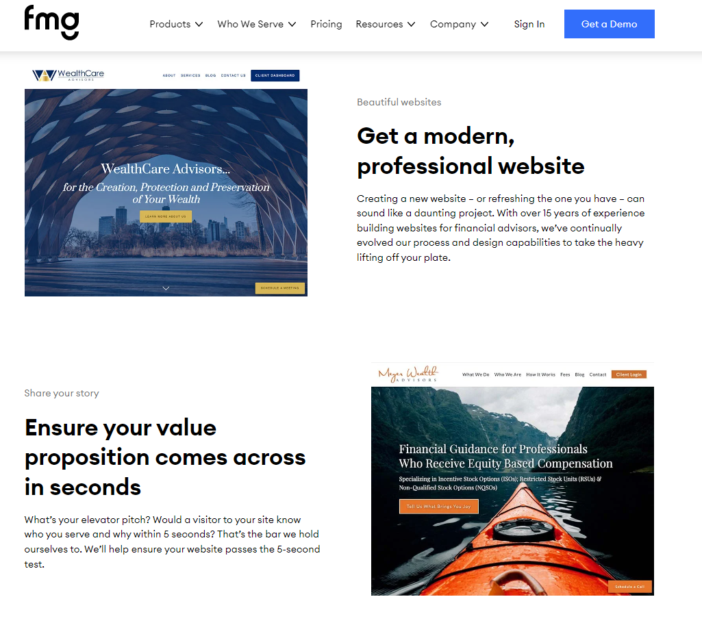 fmg website page for advisors