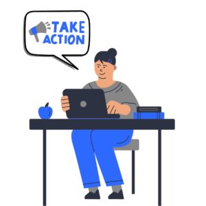 A blogger making a call to take action