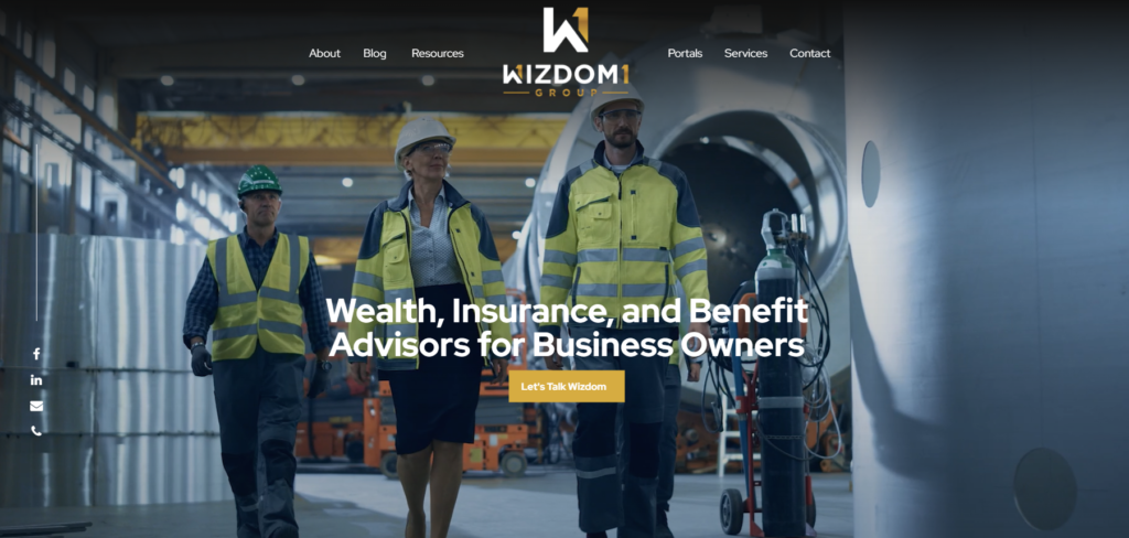 Wizdom1 website homepage