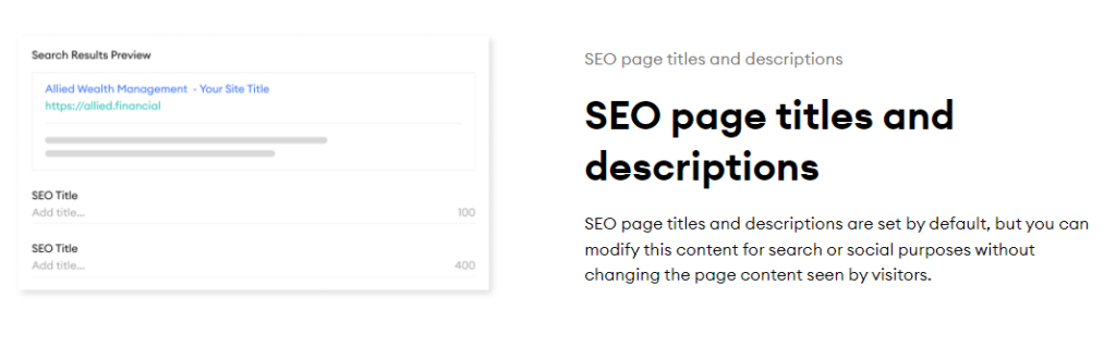 fmg seo page titles and descriptions