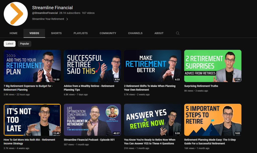 streamline financial youtube