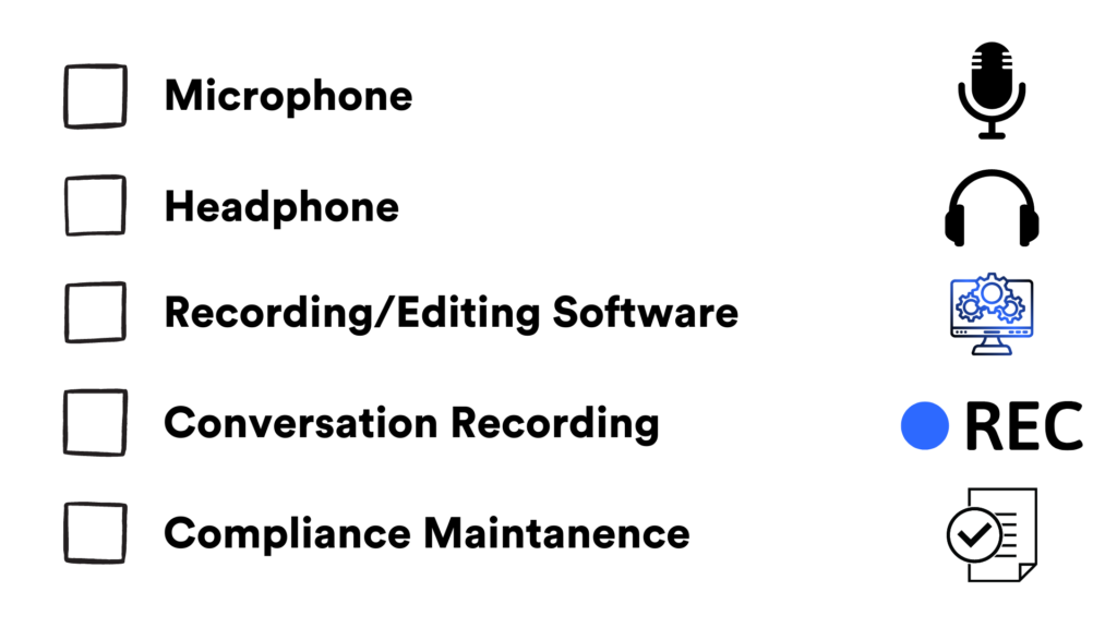 checklist of things you need for a podcast