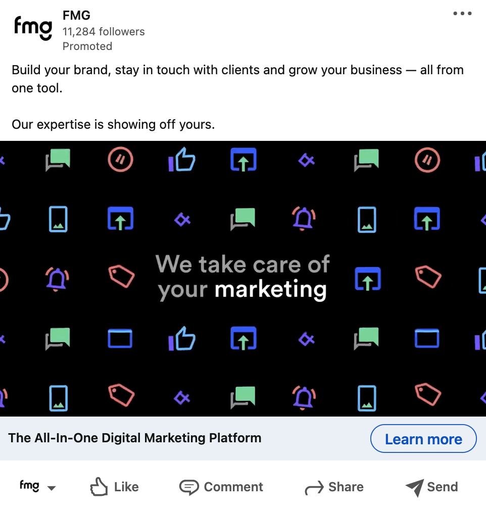 example of social media post from FMG