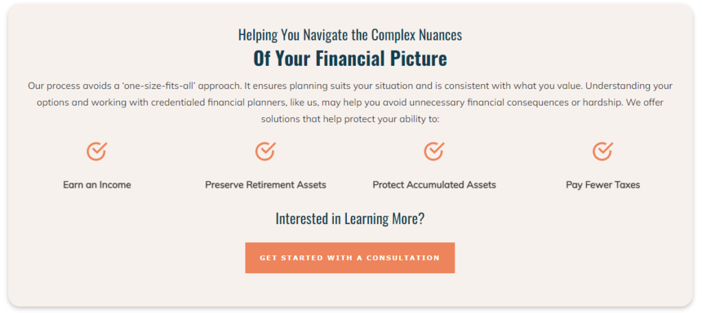 CTA Example from Lets Plan
