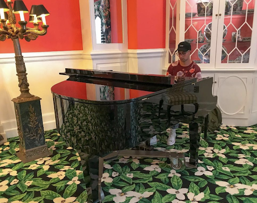 William playing the piano