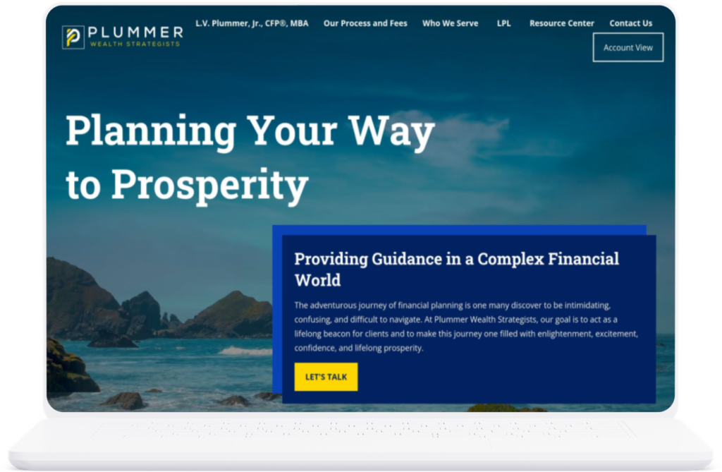 Plummer Wealth Strategies Financial Advisor Website
