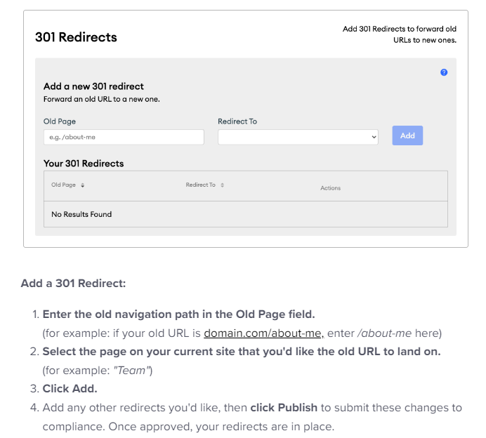 FMG 301 redirect help