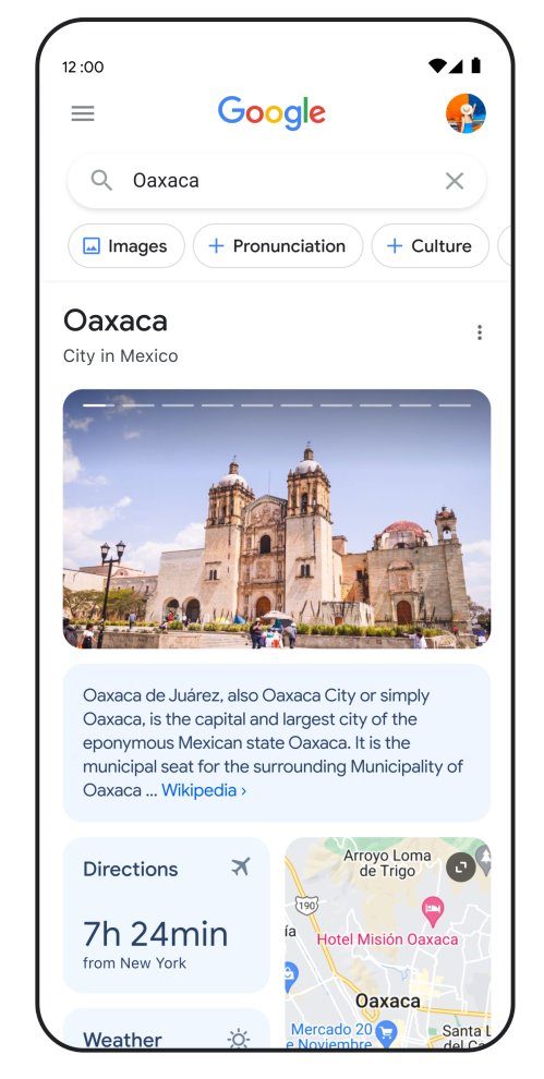 Example of Googles new search