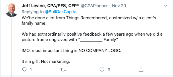 Jeff Levine Gift Example