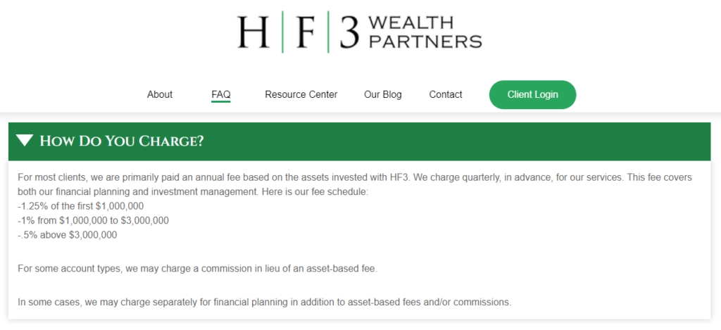 HF3 financial fees and plan