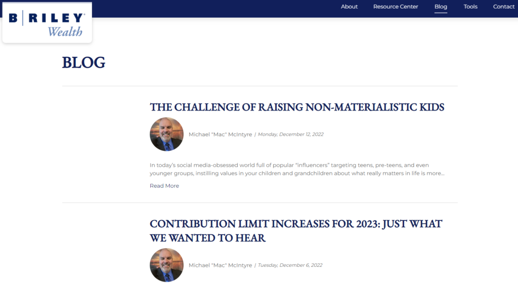 B riley wealth financial advisor blog