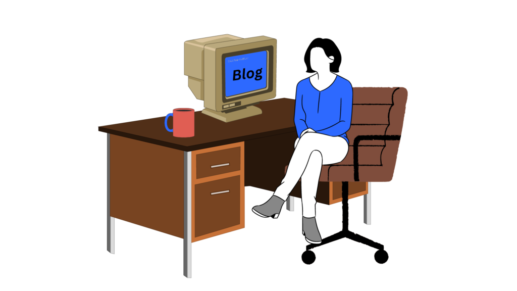 blogging on a computer