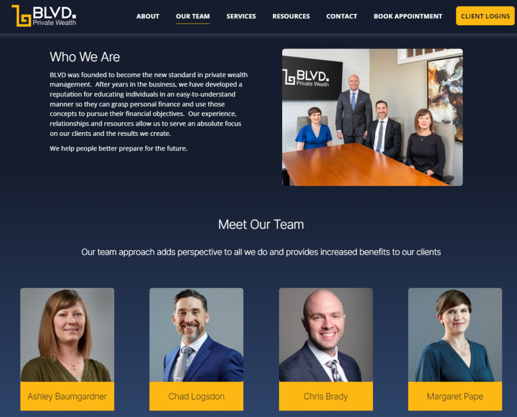 Blvd. Wealth Management Team Page