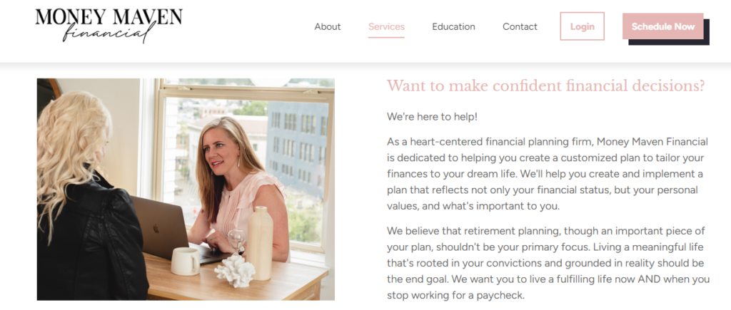 Money Maven Financial 2 owner page