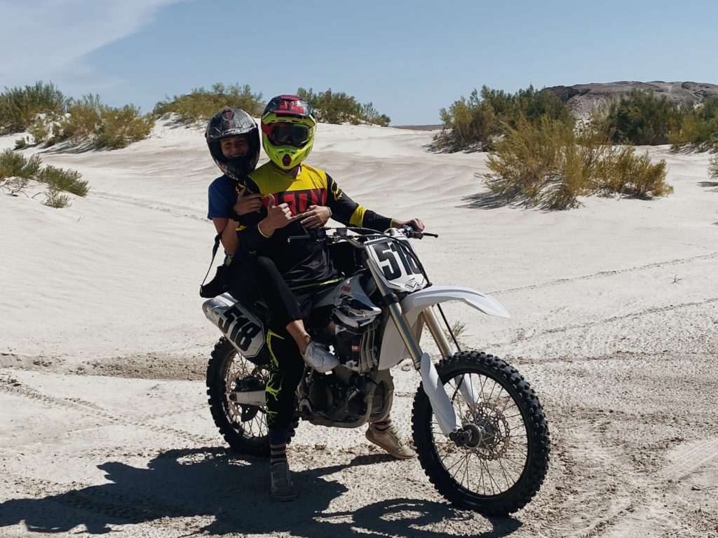 Lexie and her husband dirt biking