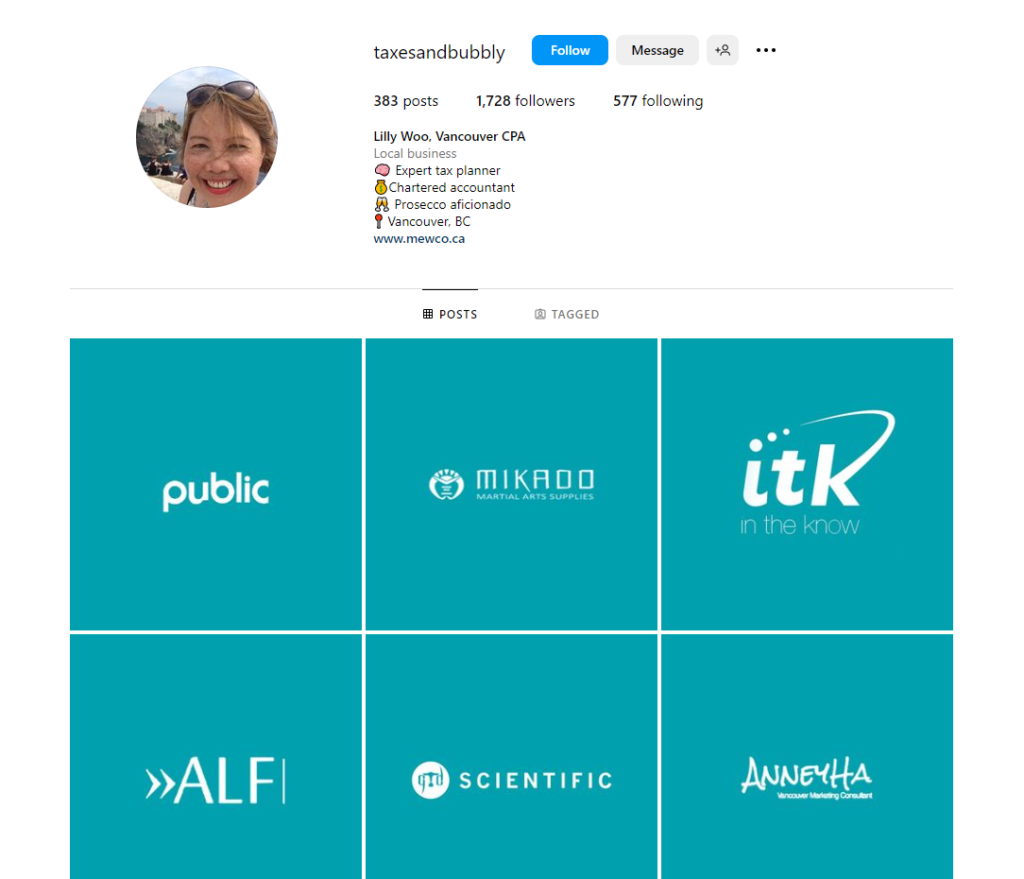 taxes and bubble instagram page