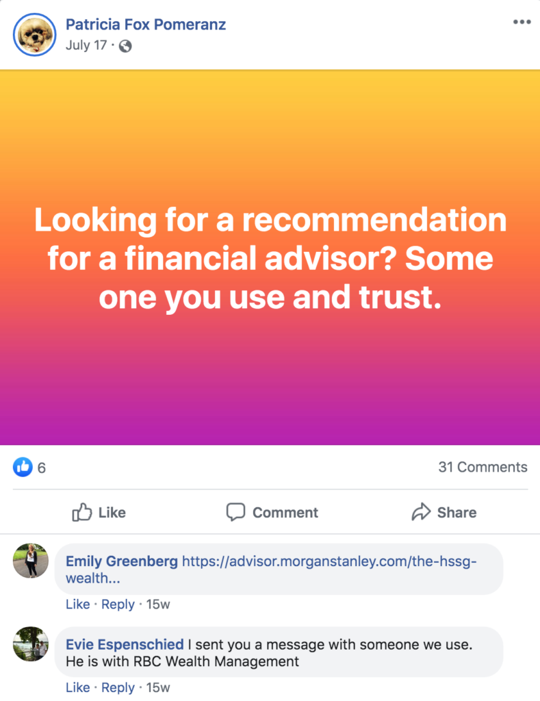 facebook recommendation