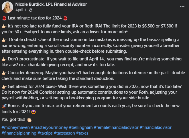 facebook advisor post zero click