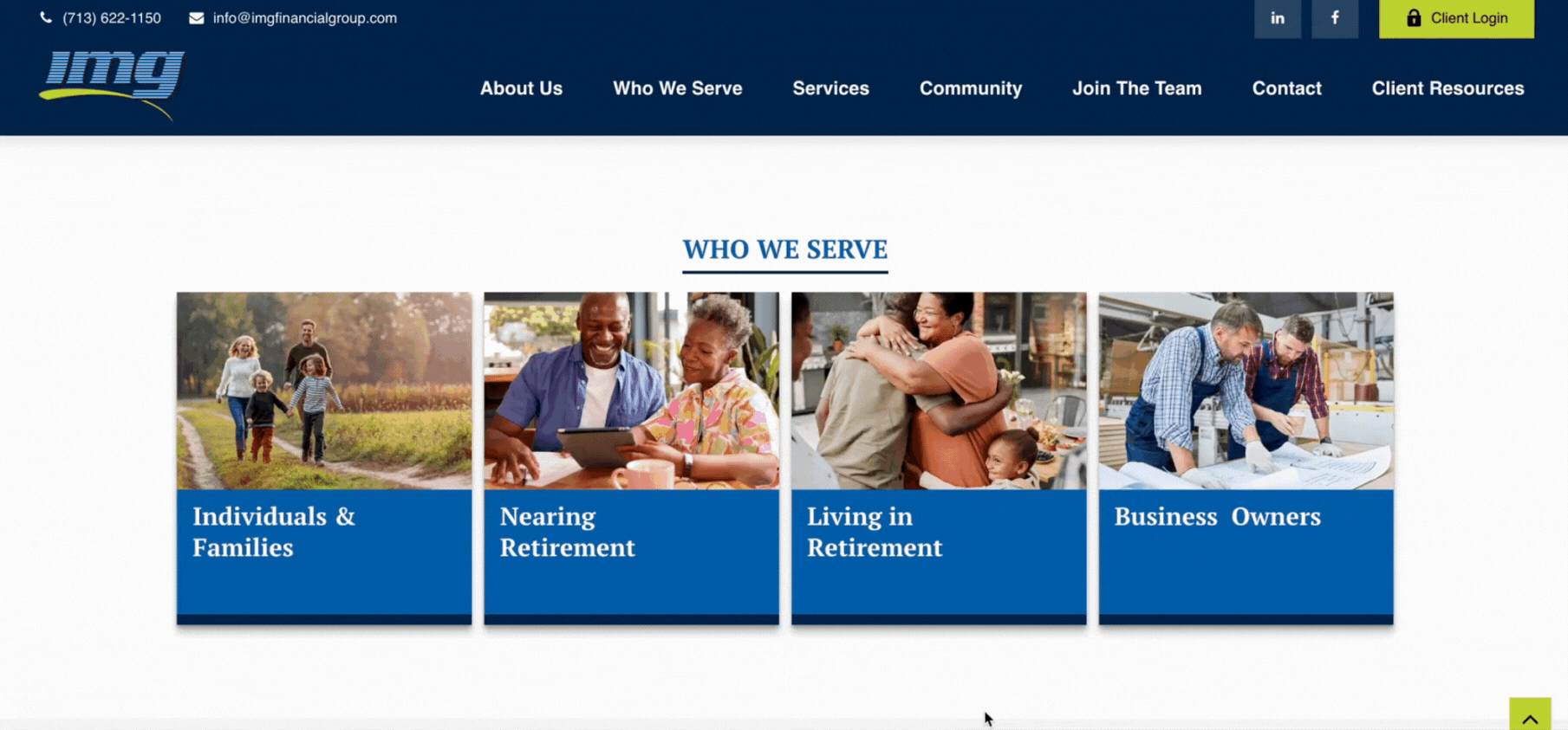 IMG Financial Group advisors website