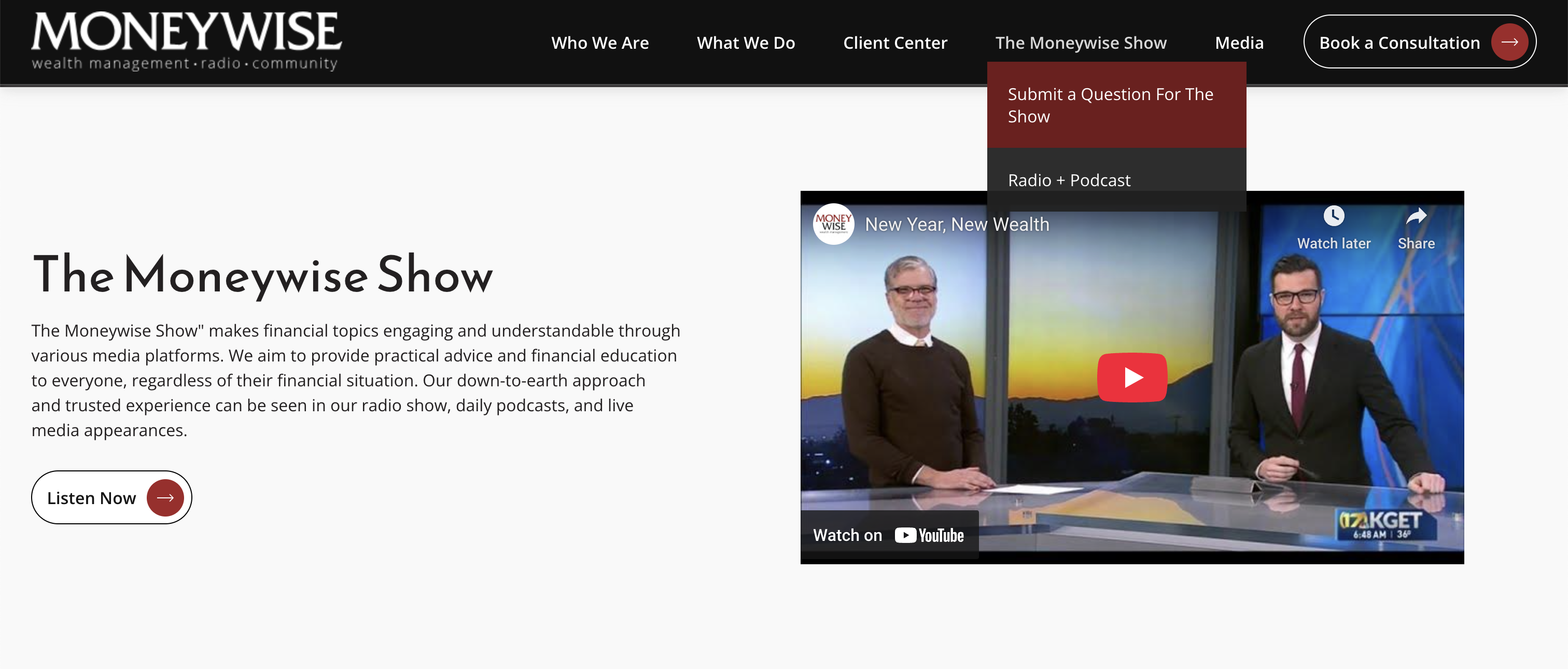 podcast feature on advisor website